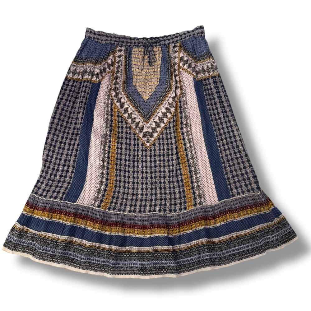 Pyramid Collection Skirt Women Large Patchwork Maxi Boho Hippie Tiered Artsy M